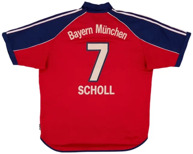 adidas 1999-01 Bayern Munich Home Shirt Scholl #7 - 6/10 - (XL)