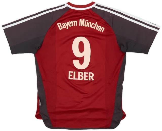 adidas 2001-02 Bayern Munich Home Shirt Elber #9 - 7/10 - (XL.Boys)