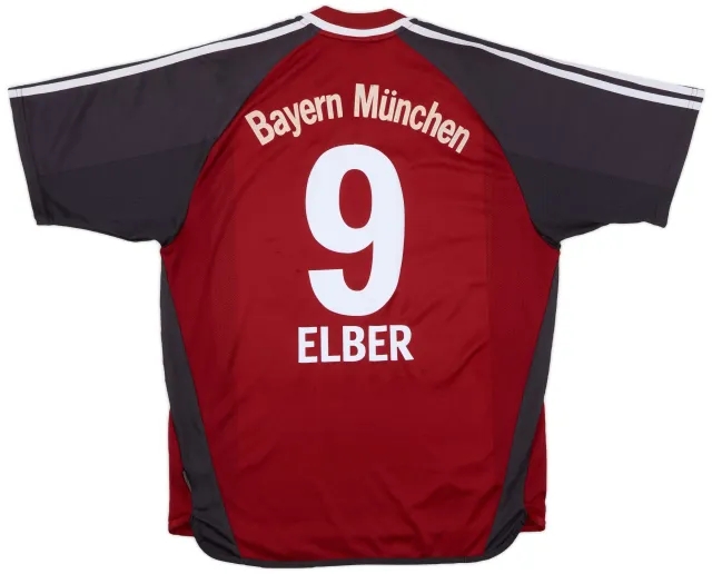 adidas 2001-02 Bayern Munich Home Shirt Elber #9 - 6/10 - (L)