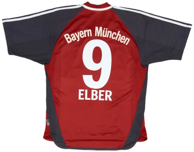 adidas 2001-02 Bayern Munich Home Shirt Elber #9 - 8/10 - (S)