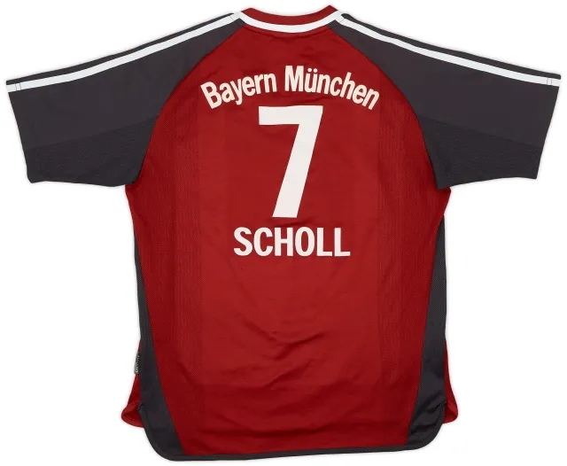 adidas 2001-02 Bayern Munich Home Shirt Scholl #7 - 8/10 - (XL.Boys)