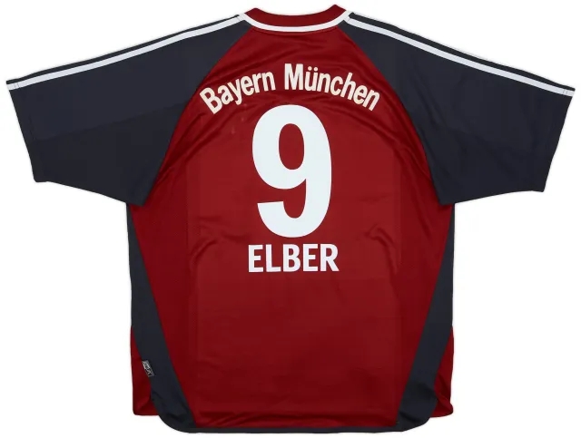 adidas 2001-02 Bayern Munich Home Shirt Elber #9 - 6/10 - (L)