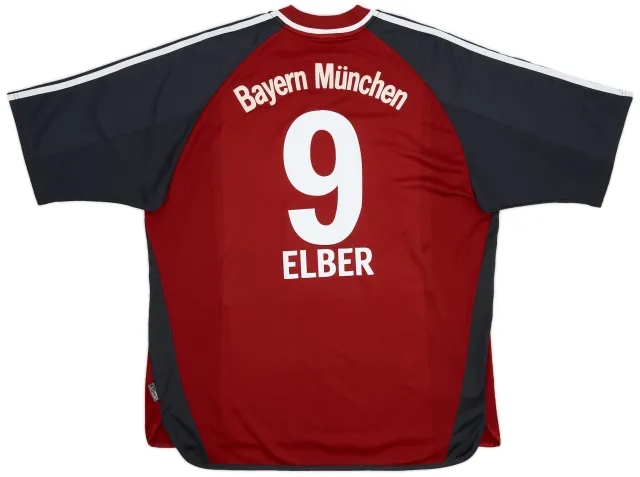 adidas 2001-02 Bayern Munich Home Shirt Elber #9 - 8/10 - (XXL)