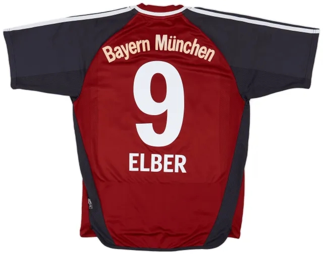 adidas 2001-02 Bayern Munich Home Shirt Elber #9 - 6/10 - (S)