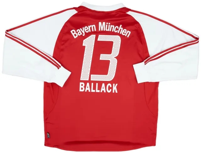 adidas 2003-04 Bayern Munich Home L/S Shirt Ballack #13 - 9/10 - (XXL)