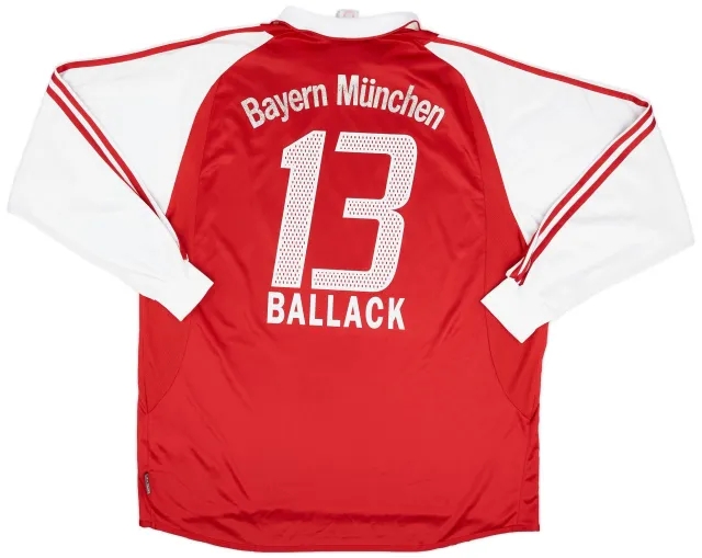 adidas 2003-04 Bayern Munich Home L/S Shirt Ballack #13 - 7/10 - (XXL)