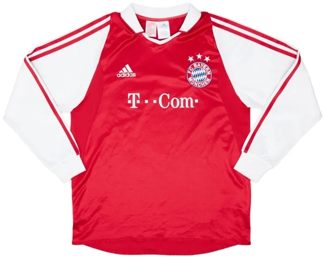 adidas 2003-04 Bayern Munich Home L/S Shirt - 9/10 - (XL.Boys)