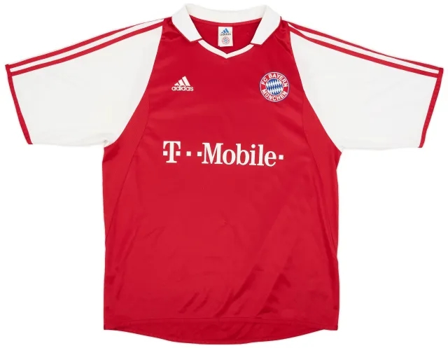 adidas 2003-04 Bayern Munich Signed Home Shirt - 8/10 - (L)