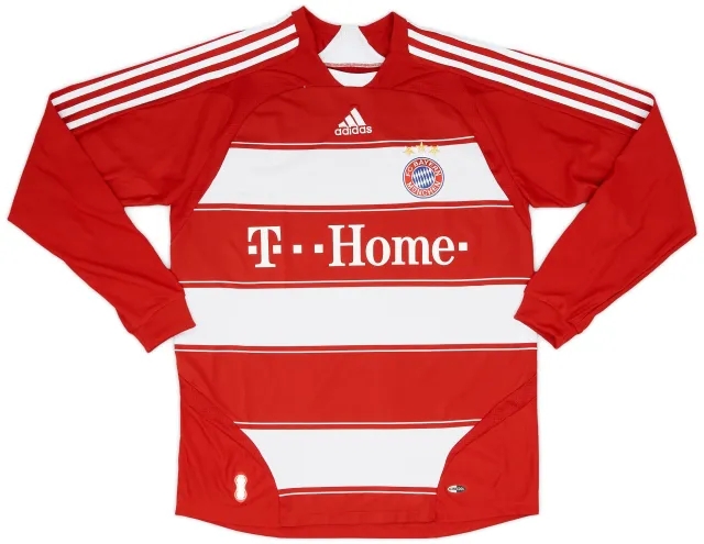 adidas 2007-08 Bayern Munich Home L/S Shirt - 8/10 - (XL.Boys)