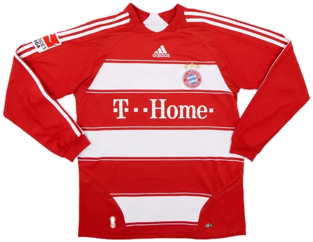 adidas 2007-08 Bayern Munich Home L/S Shirt - 8/10 - (XL.Boys)
