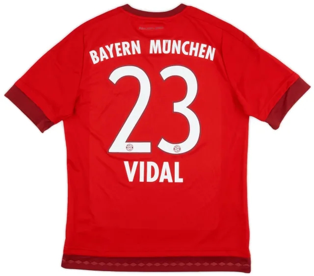 adidas 2015-16 Bayern Munich Home Shirt Vidal #23 - 8/10 - (XL.Boys)