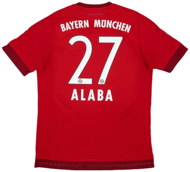 adidas 2015-16 Bayern Munich Home Shirt Alaba #27 - 8/10 - (L)