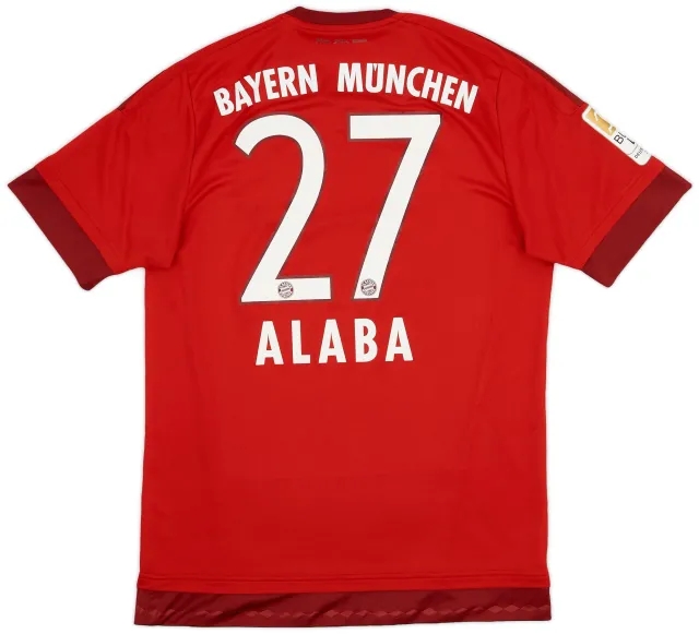 adidas 2015-16 Bayern Munich Home Shirt Alaba #27 - 5/10 - (M)