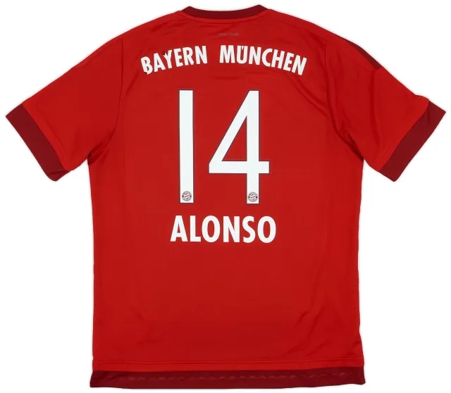 adidas 2015-16 Bayern Munich Home Shirt Alonso #14 - 5/10 - (L)
