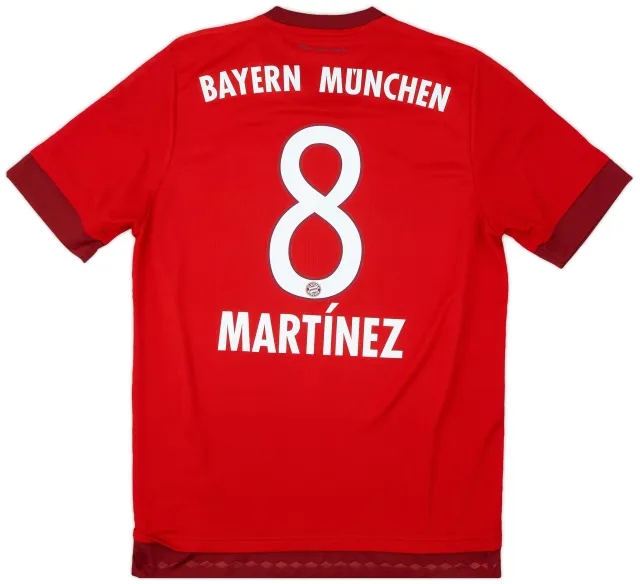 adidas 2015-16 Bayern Munich Home Shirt Martinez #8 - 9/10 - (M)