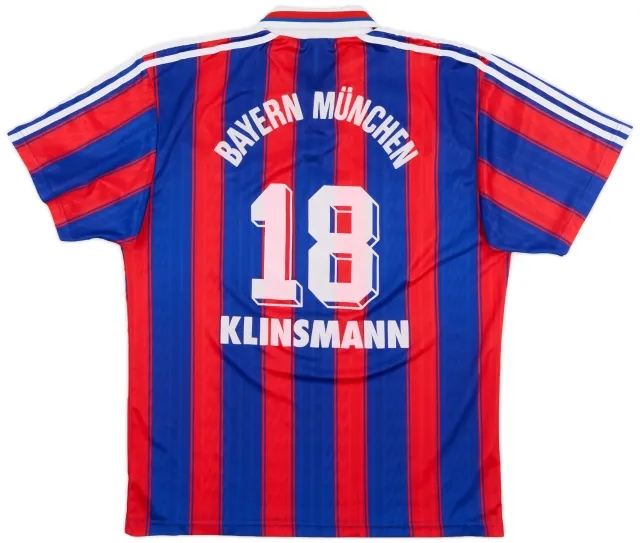 adidas 1995-97 Bayern Munich Home Shirt Klinsmann #18 - 7/10 - (XL)