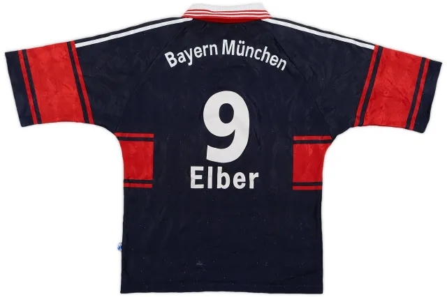 adidas 1997-99 Bayern Munich Home Shirt Elber #9 - 6/10 - (S)