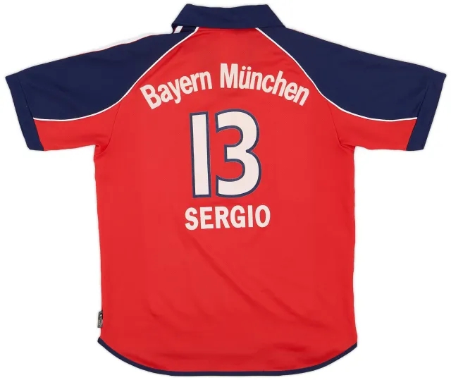 adidas 1999-01 Bayern Munich Home Shirt Sergio #13 - 8/10 - (XL.Boys)