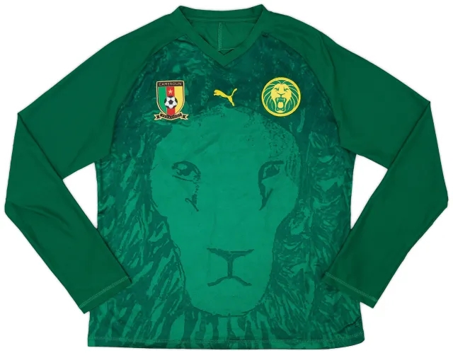 Puma 2012-14 Cameroon Home L/S Shirt - 9/10 - (XL.Boys)
