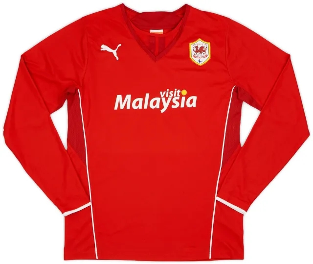 Puma 2013-14 Cardiff Home L/S Shirt - 9/10 - (M)