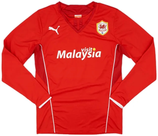 Puma 2013-14 Cardiff Home L/S Shirt - 9/10 - (S)