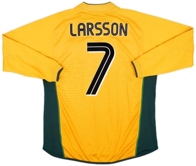 Umbro 2002-03 Celtic Away L/S Shirt Larsson #7 - 8/10 - (L)