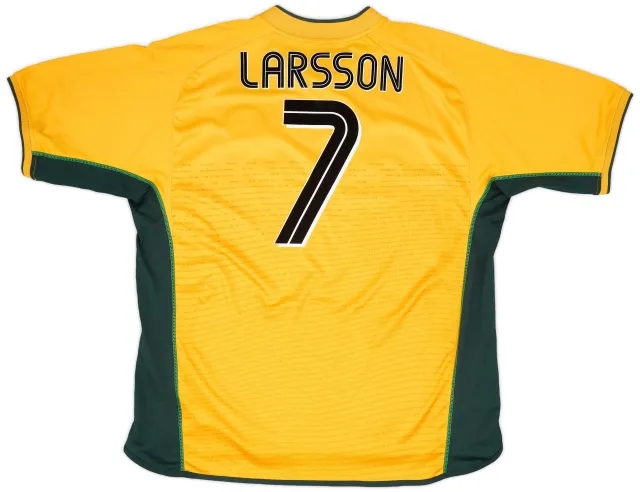 Umbro 2002-03 Celtic Away Shirt Larsson #7 - 8/10 - (XXL)