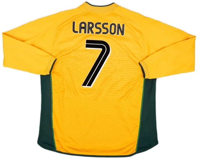 Umbro 2002-03 Celtic Away L/S Shirt Larsson #7 - 7/10 - (XXL)