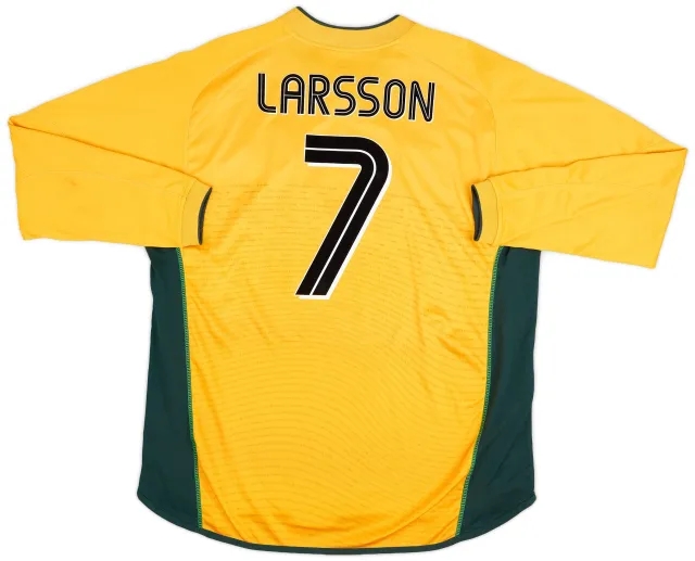 Umbro 2002-03 Celtic Away L/S Shirt Larsson #7 - 7/10 - (XXL)