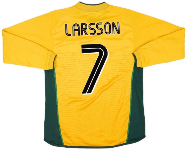 Umbro 2002-03 Celtic Away L/S Shirt Larsson #7 - 6/10 - (L)