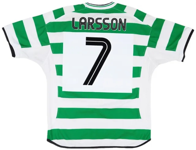 Umbro 2001-03 Celtic Home Shirt Larsson #7 - 6/10 - (L)