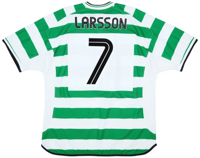 Umbro 2001-03 Celtic Home Shirt Larsson #7 - 8/10 - (XXL)