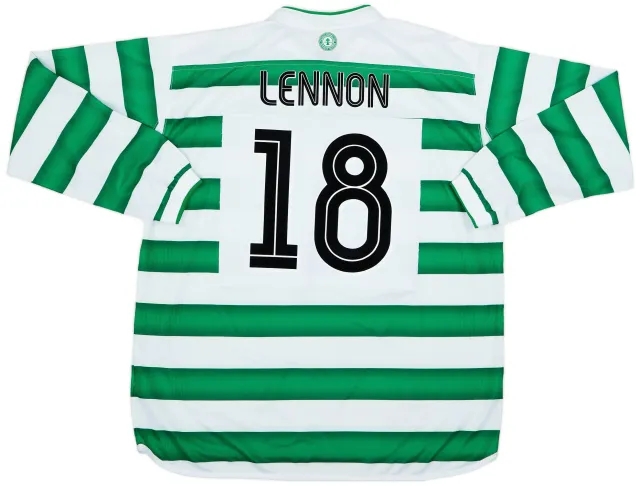 Umbro 2003-04 Celtic Home L/S Shirt Lennon #18 - 9/10 - (XXL)