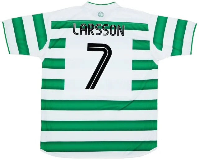 Umbro 2003-04 Celtic Home Shirt Larsson #7 - 8/10 - (XL)