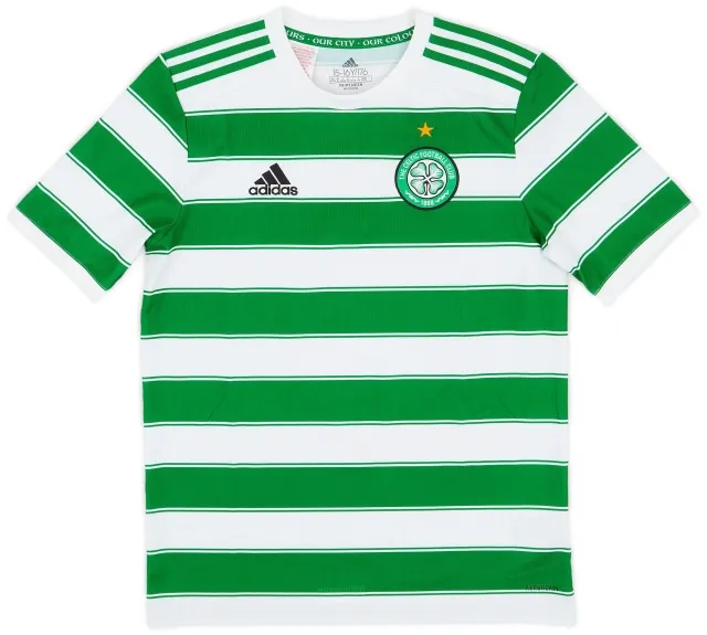 adidas 2021-22 Celtic Home Shirt - 7/10 - (XL.Boys)
