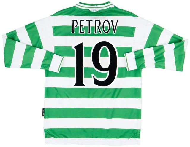 Umbro 1999-01 Celtic Home L/S Shirt Petrov #19 - 7/10 - (M)