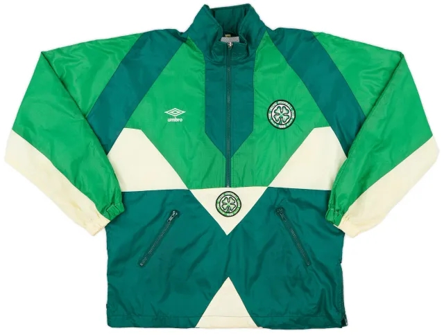1991-92 Celtic Umbro 1/2 Zip Track Jacket - 8/10 - (S)