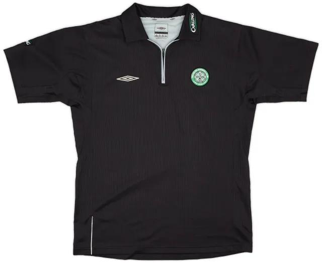 2004-05 Celtic Umbro 1/4 Zip Polo Shirt - 8/10 - (M)