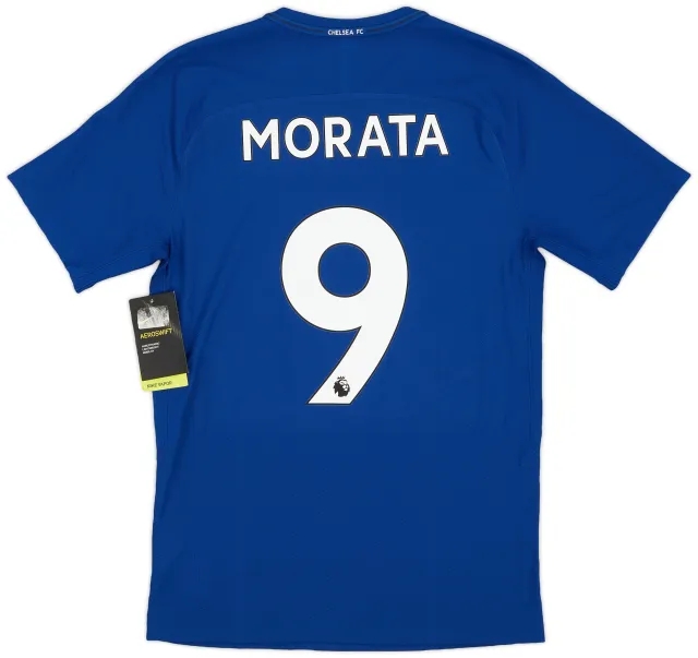 adidas 2017-18 Chelsea Authentic Home Shirt Morata #9 (S)