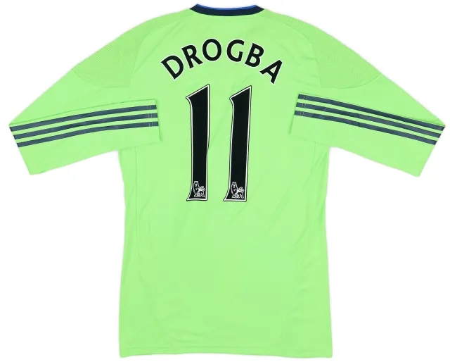 adidas 2010-11 Chelsea Player Issue TechFit Third L/S Shirt Drogba #11 (L)