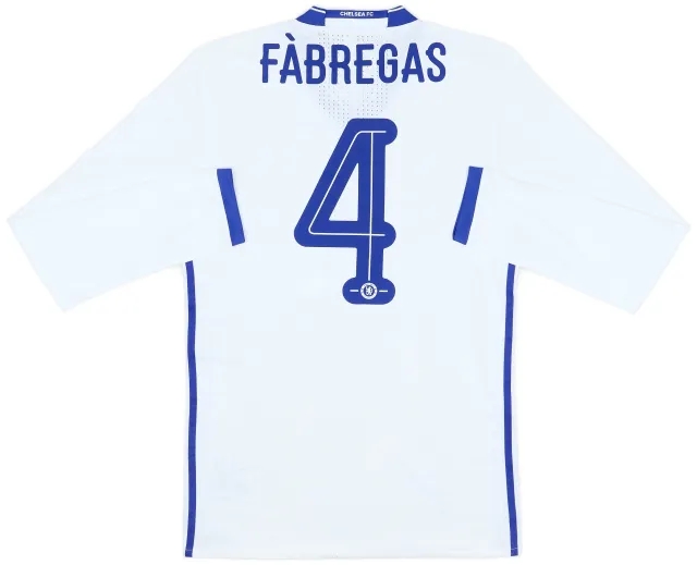 adidas 2016-17 Chelsea Player Issue Third L/S Shirt Fabregas #4 (M)