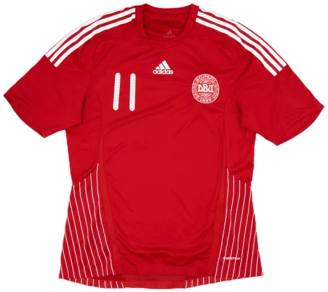 adidas 2007-10 Denmark Player Issue Home Shirt #11 - 8/10 - (L)