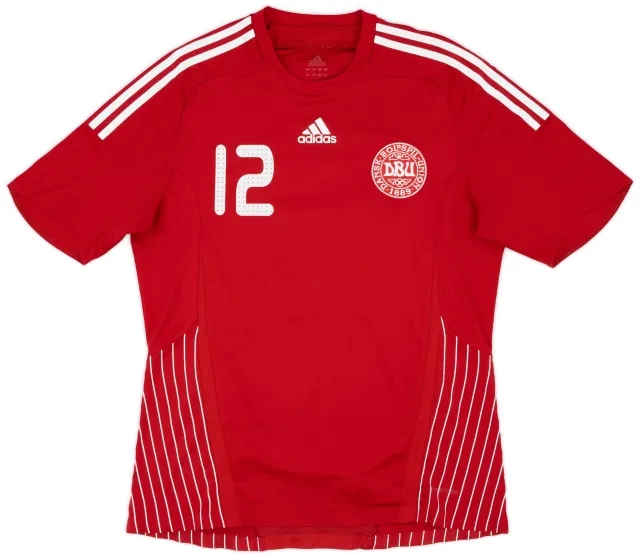 adidas 2007-10 Denmark Player Issue Home Shirt #12 - 6/10 - (L)