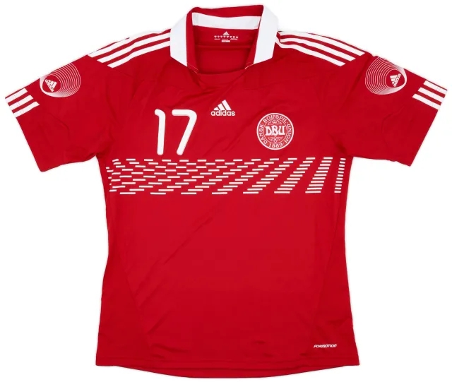 adidas 2010-11 Denmark Player Issue Home Shirt #17 - 10/10 - (XL)