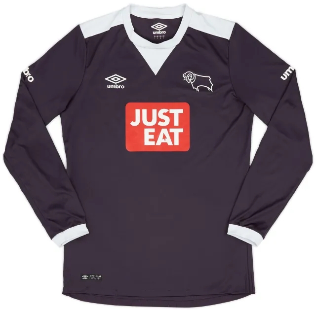 Umbro 2015-16 Derby County Away L/S Shirt - 9/10 - (S)