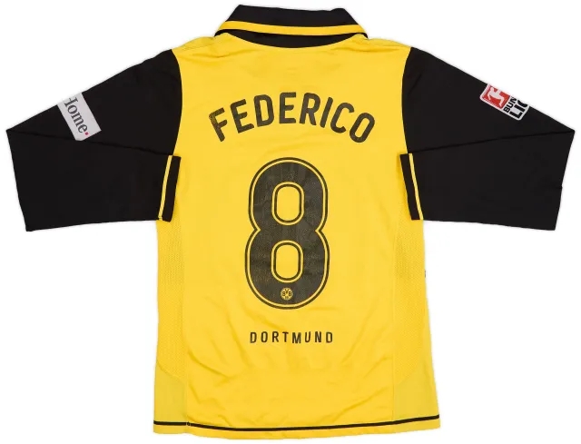 Nike 2007-08 Borussia Dortmund Player Issue Home L/S Shirt Federico #8 - 5/10 - (S)