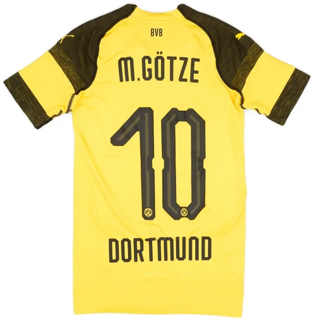 Puma 2018-19 Borussia Dortmund Player Issue (EvoKNIT) Home Shirt M. Gotze #10 (S)