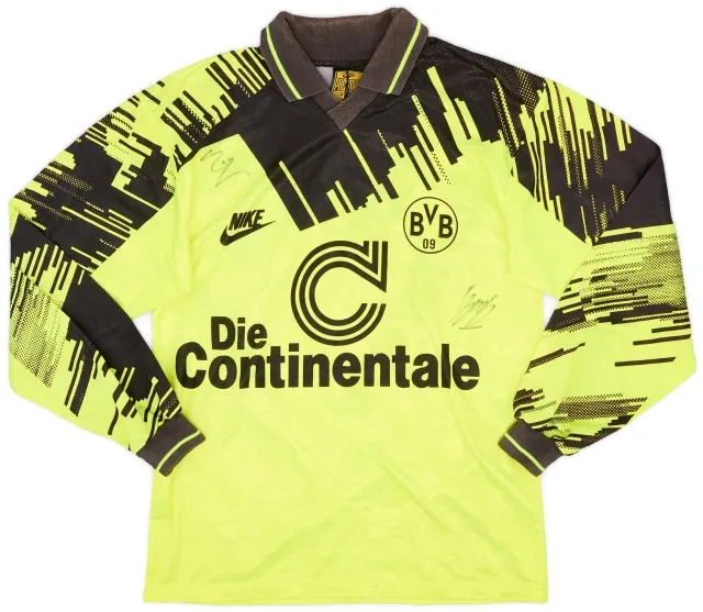 Nike 1993-94 Borussia Dortmund Signed Home L/S Shirt - 6/10 - (XS)