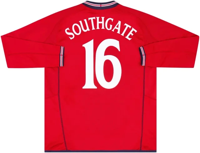 Umbro 2002-04 England Away L/S Shirt Southgate #16 - 8/10 - (XXL)