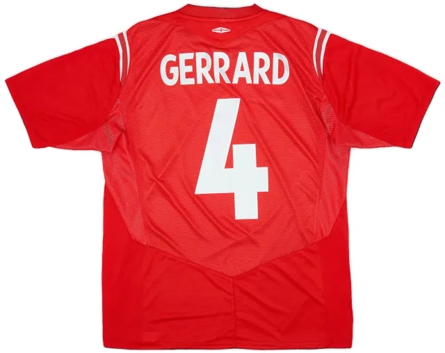 Umbro 2004-06 England Away Shirt Gerrard #4 - 6/10 - (L)